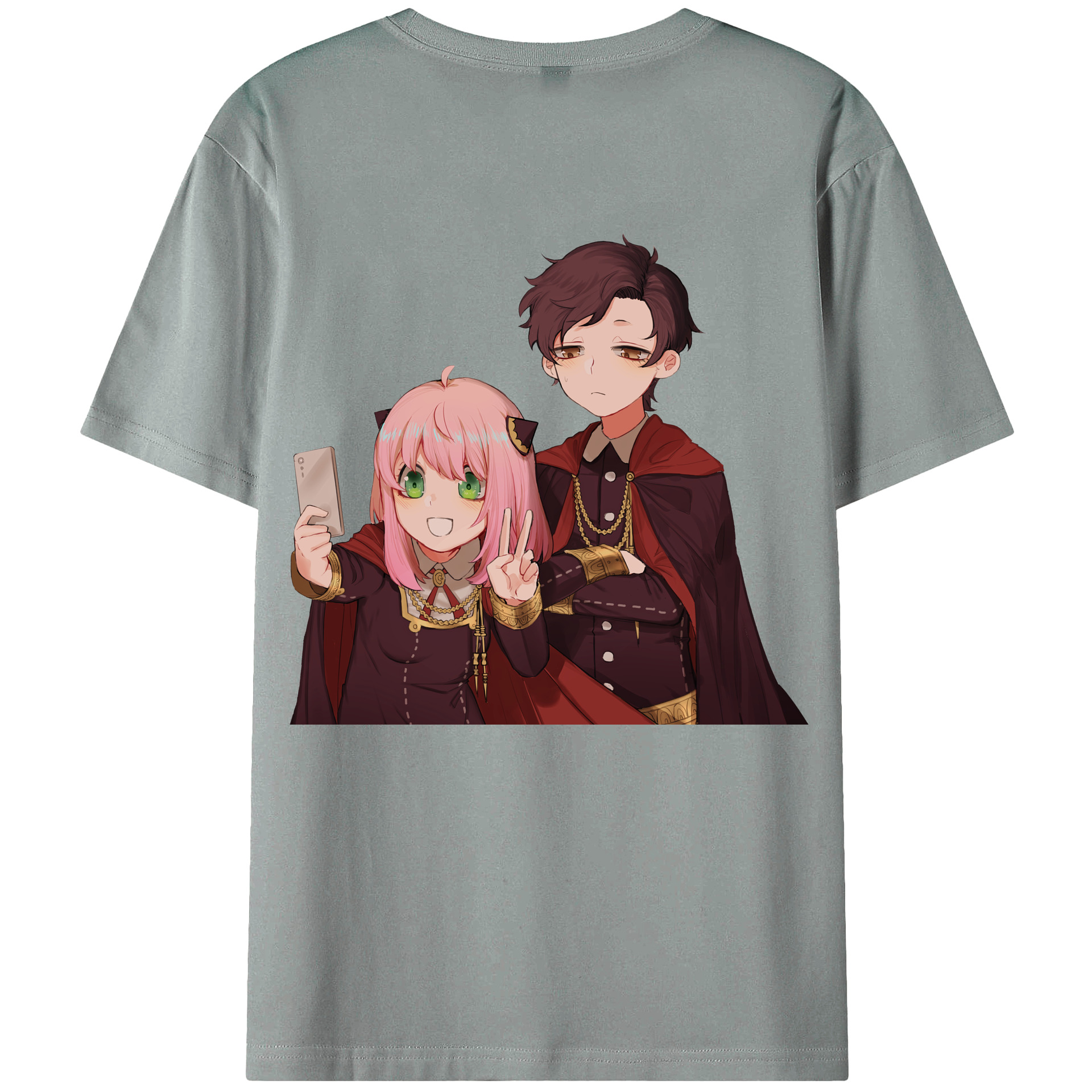 （画像用） SPY×FAMILY间谍家家酒 綿100％ メンズ半袖Tシャツ（バックプリント） 通気性